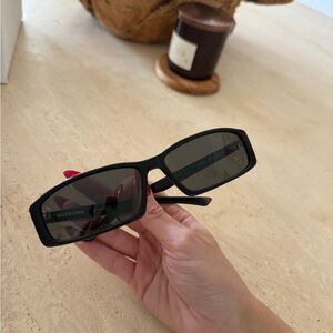 Balenciaga Black Rectangular Sunglasses